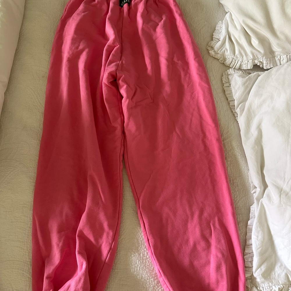 Daily Drills Pink Track Pants Relaxed Fit Elastic Cuffs
